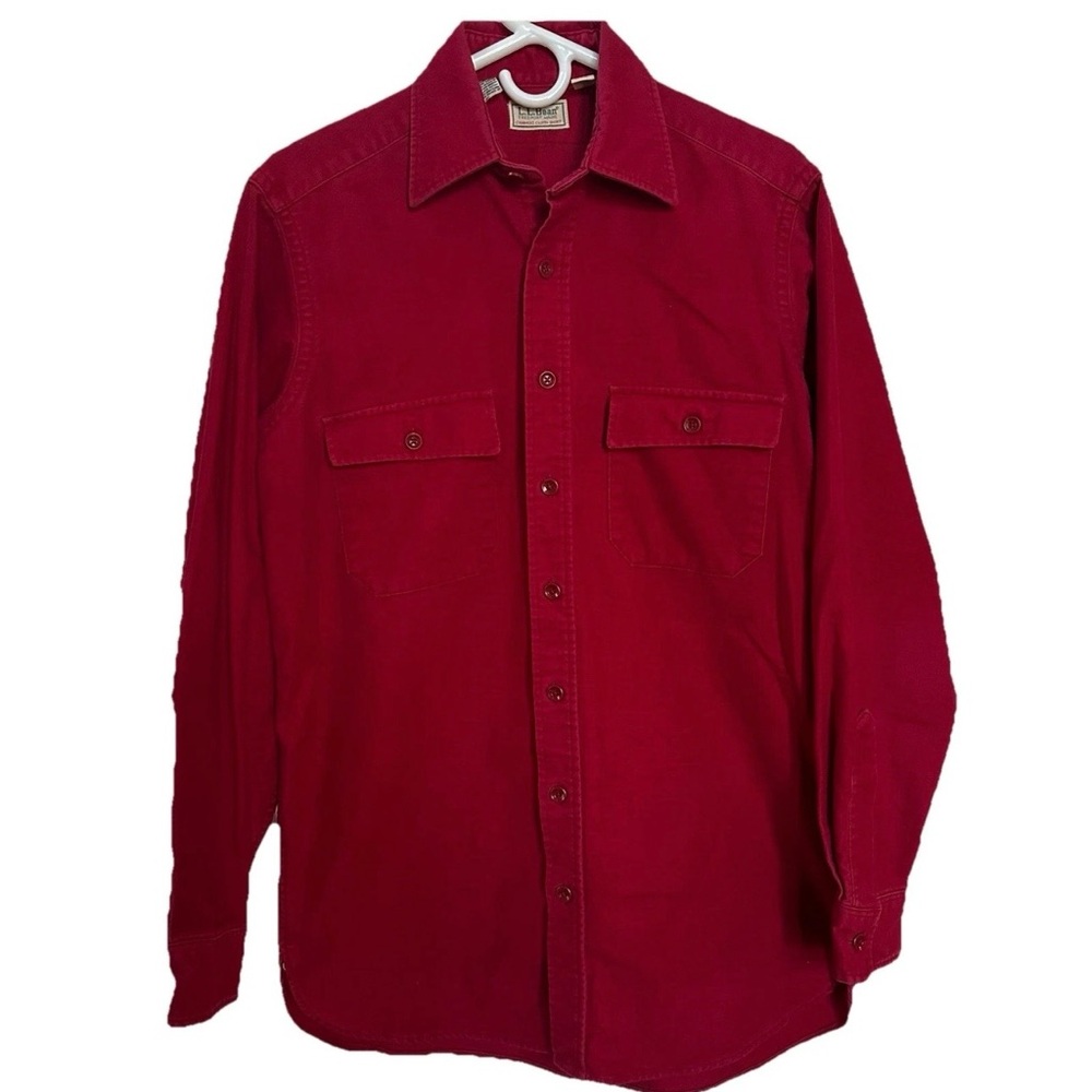 Vintage LL BEAN Chamois Cloth Button Up Shirt-Men’s Tall L(15.5) Outdoors Cotton